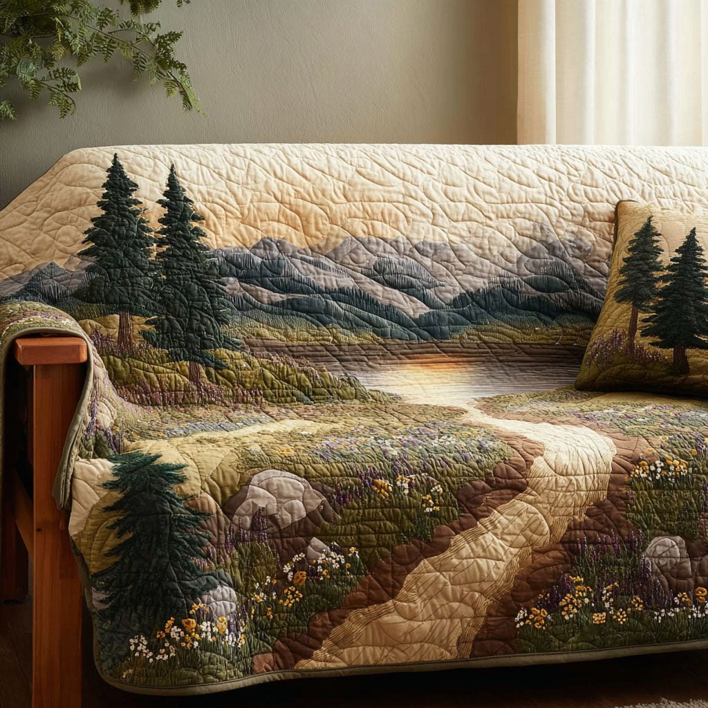 Path Through the Pine Hills Sofa Cover