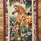 Spotted Horse Among Wildflowers Table Runner