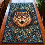 Wolf Face in Flower Wreath Table Runner