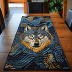 Wolf on Navy Ground Table Runner