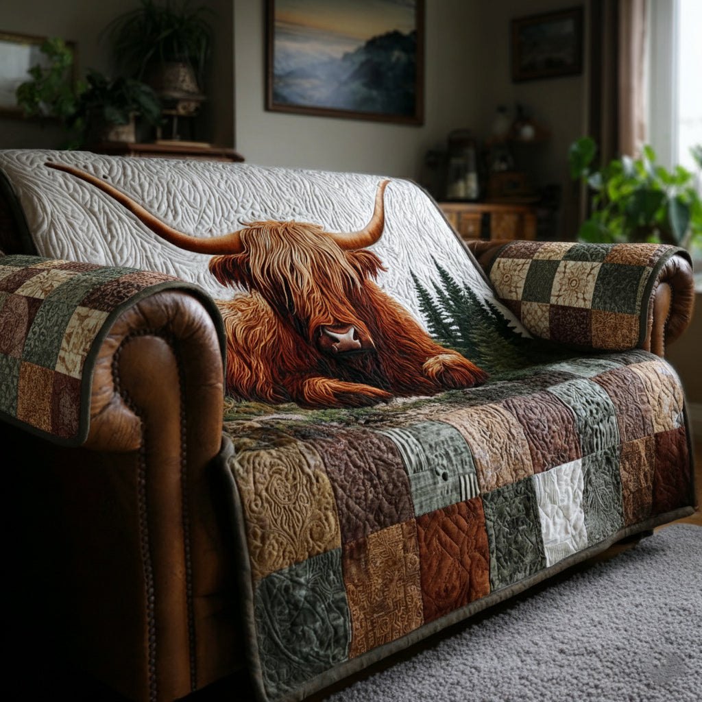 Wilderness Highland Cow Sofa Cover