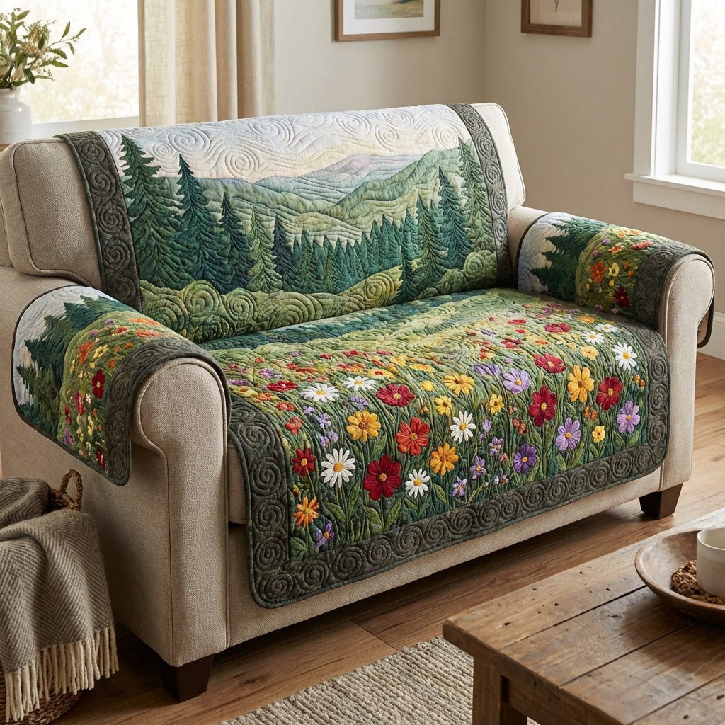Wildflowers Before the Dark Pines Sofa Cover