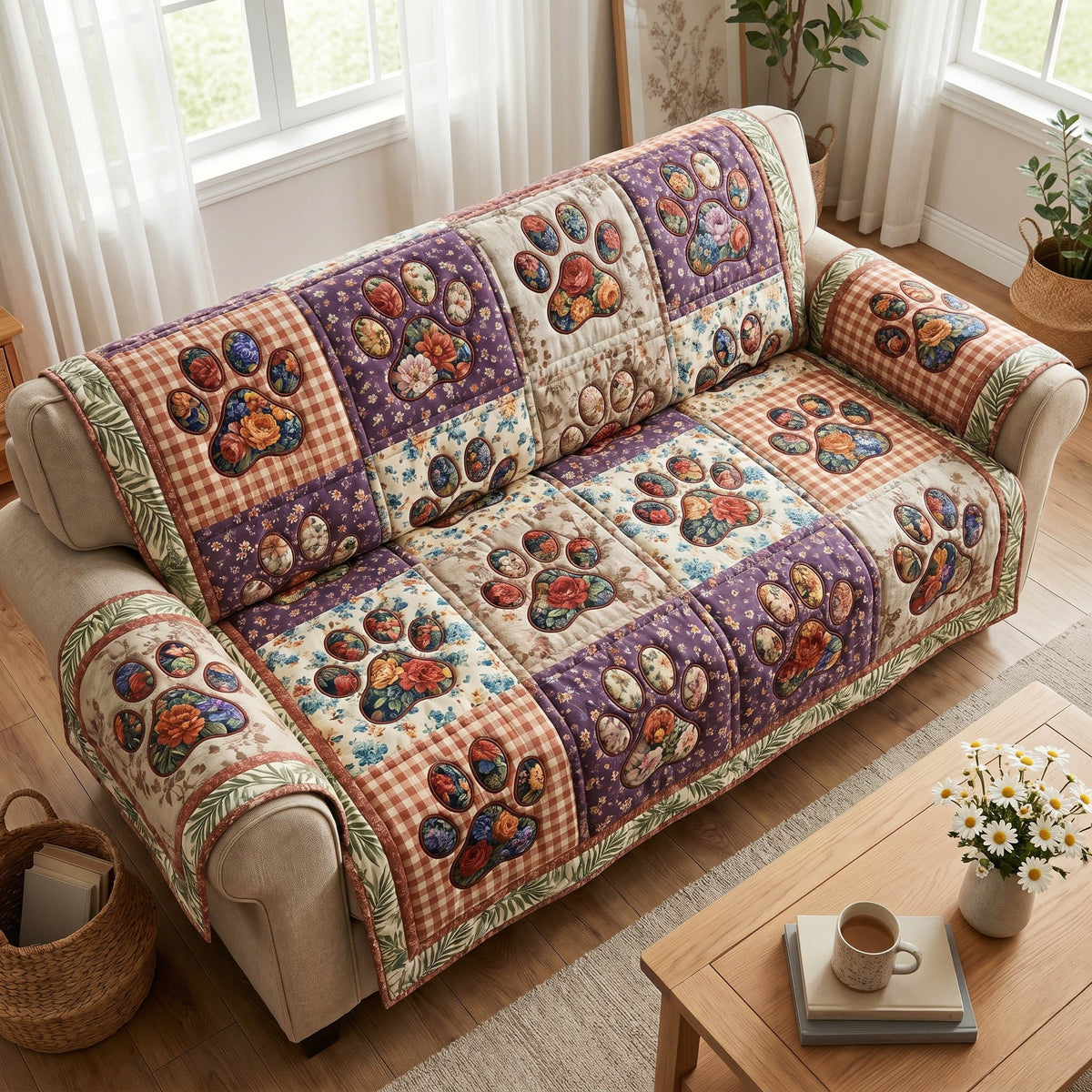 Wildflower Paws Sofa Cover