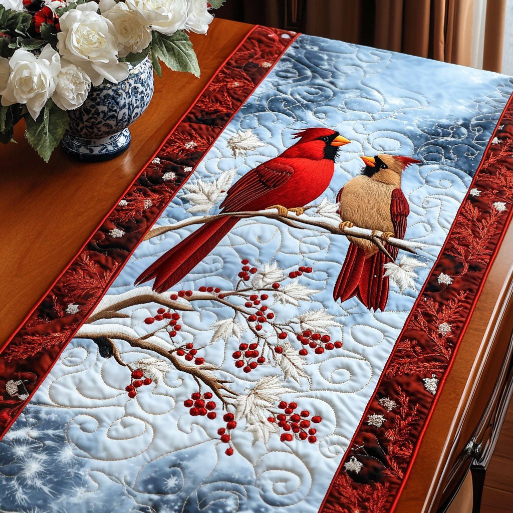 Winter Cardinals Table Runner