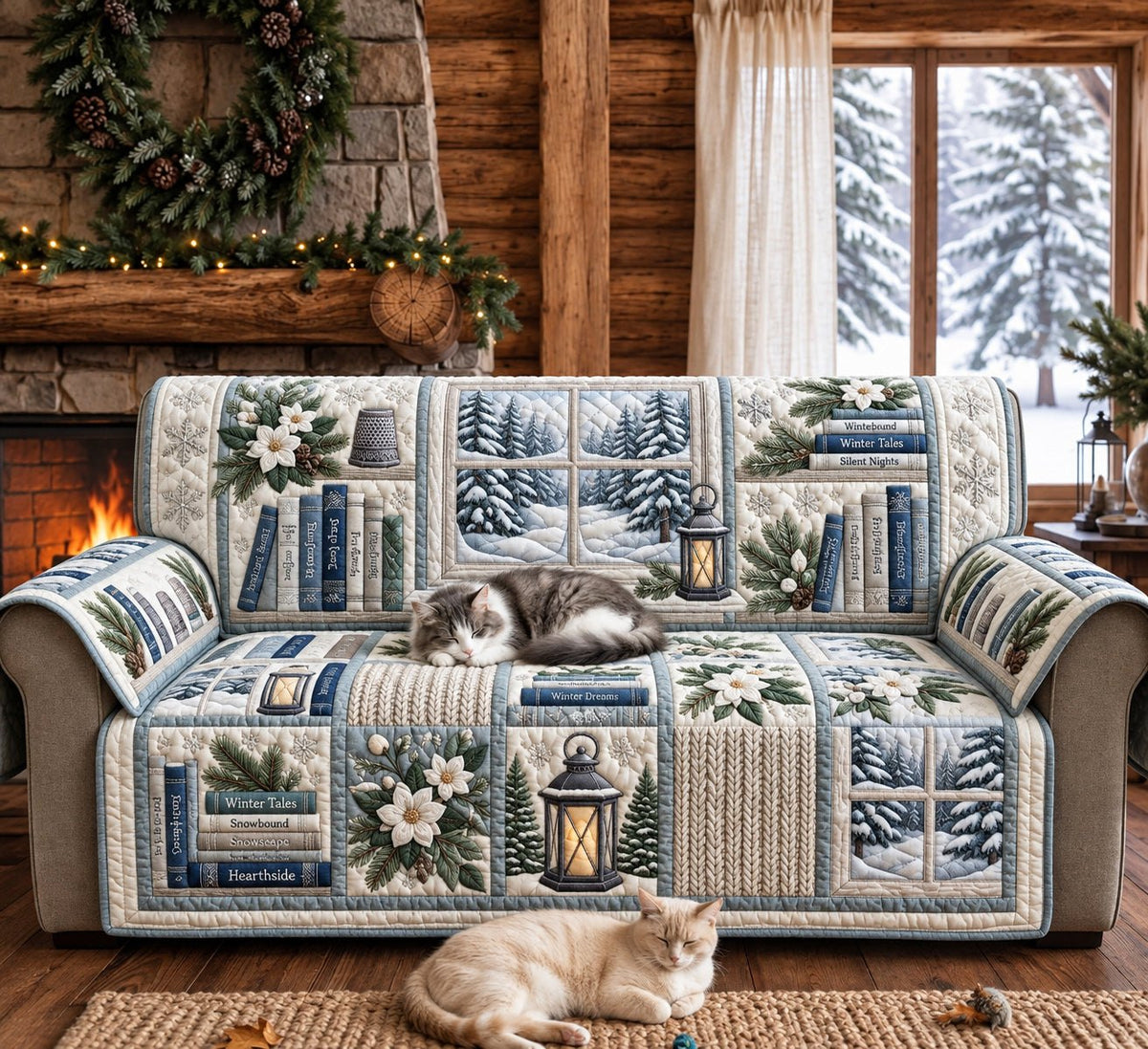 Winter Cat Sofa Cover