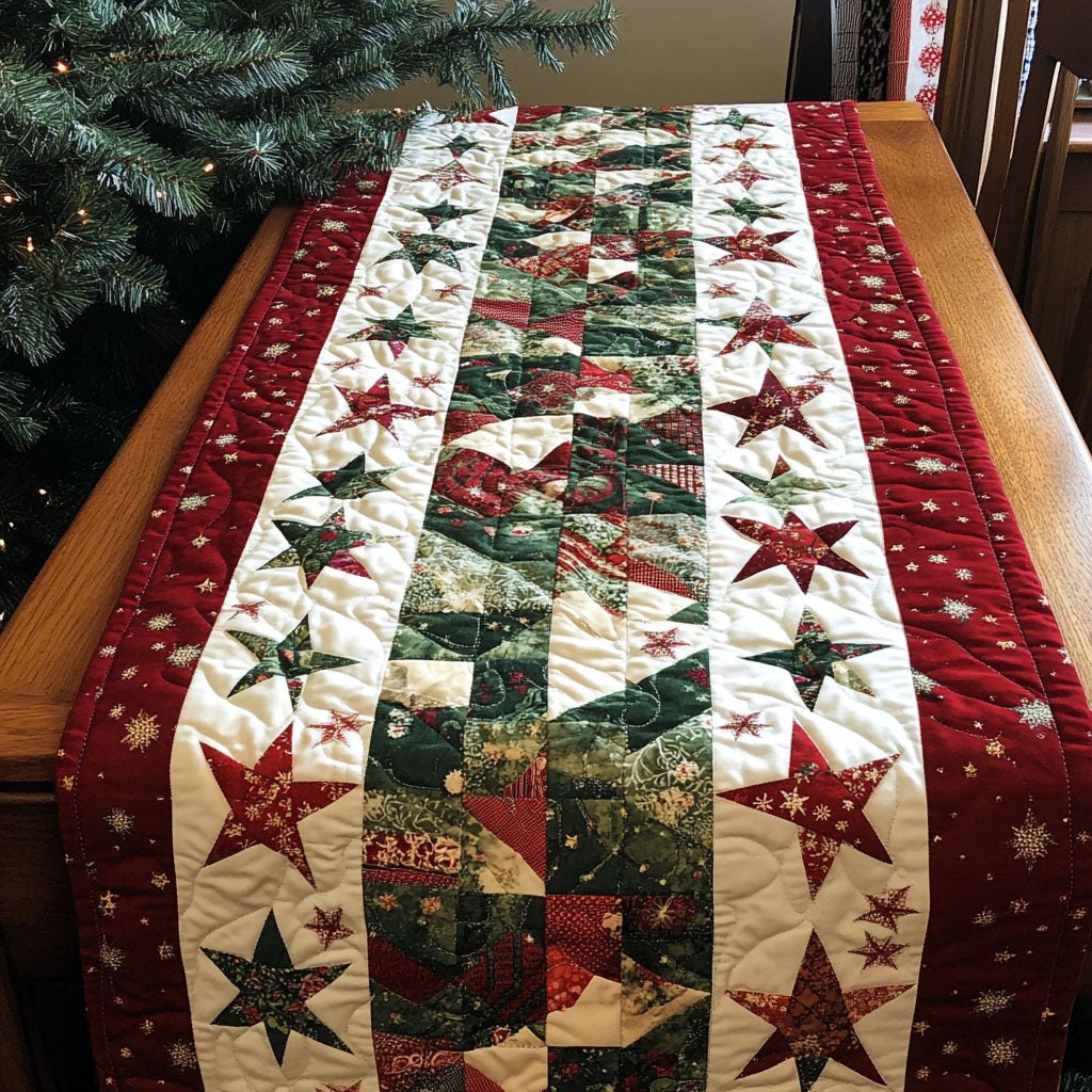 Winter Christmas Greetings Table Runner