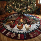 Winter Cottage Gathering Christmas Tree Skirt