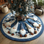 Gnome Wedge Panels in Ice Blue Christmas Tree Skirt