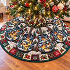 Winter Guitar Village Christmas Tree Skirt