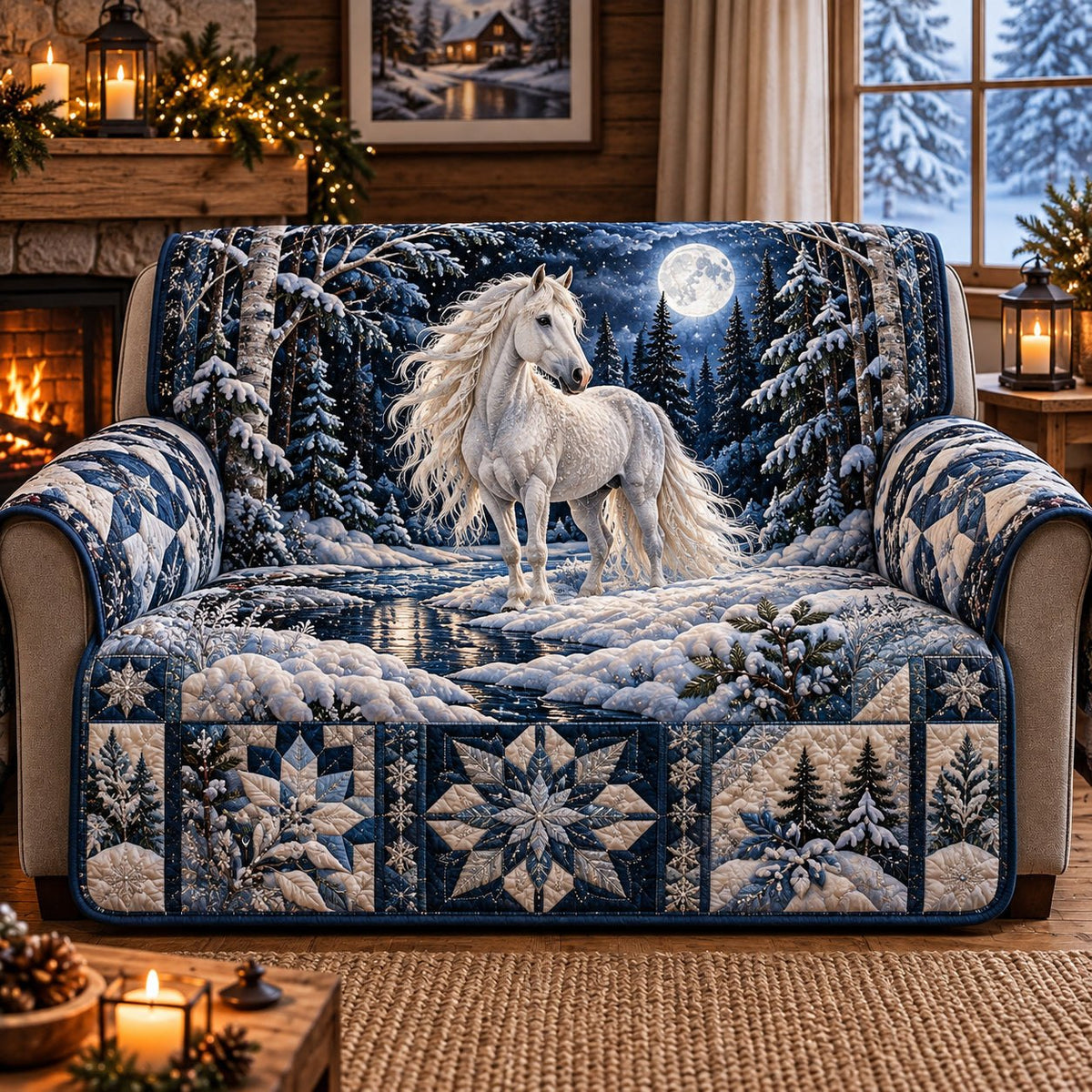 Winter Horse Sofa Cover