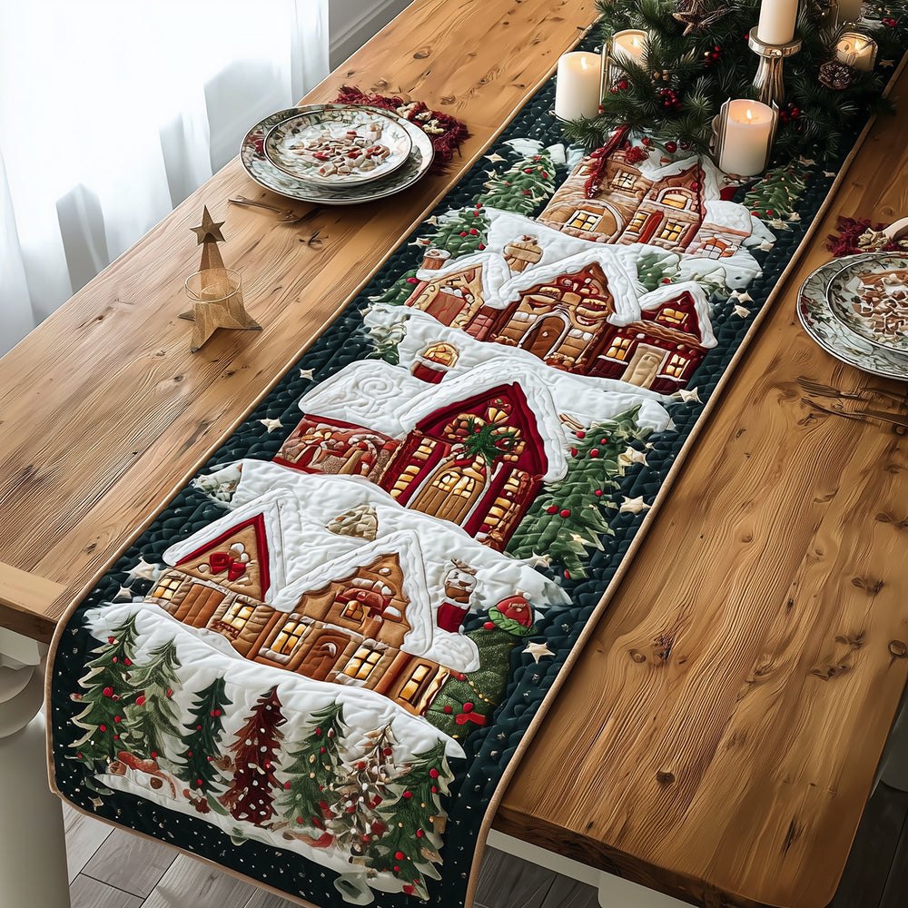 Winter Houses Table Runner