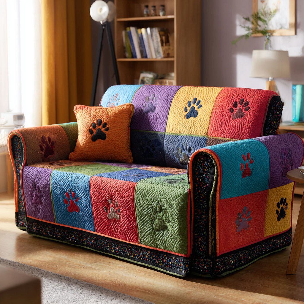 Winter Paw Comforter Sofa Cover