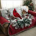 Winter Red Visitor Sofa Cover