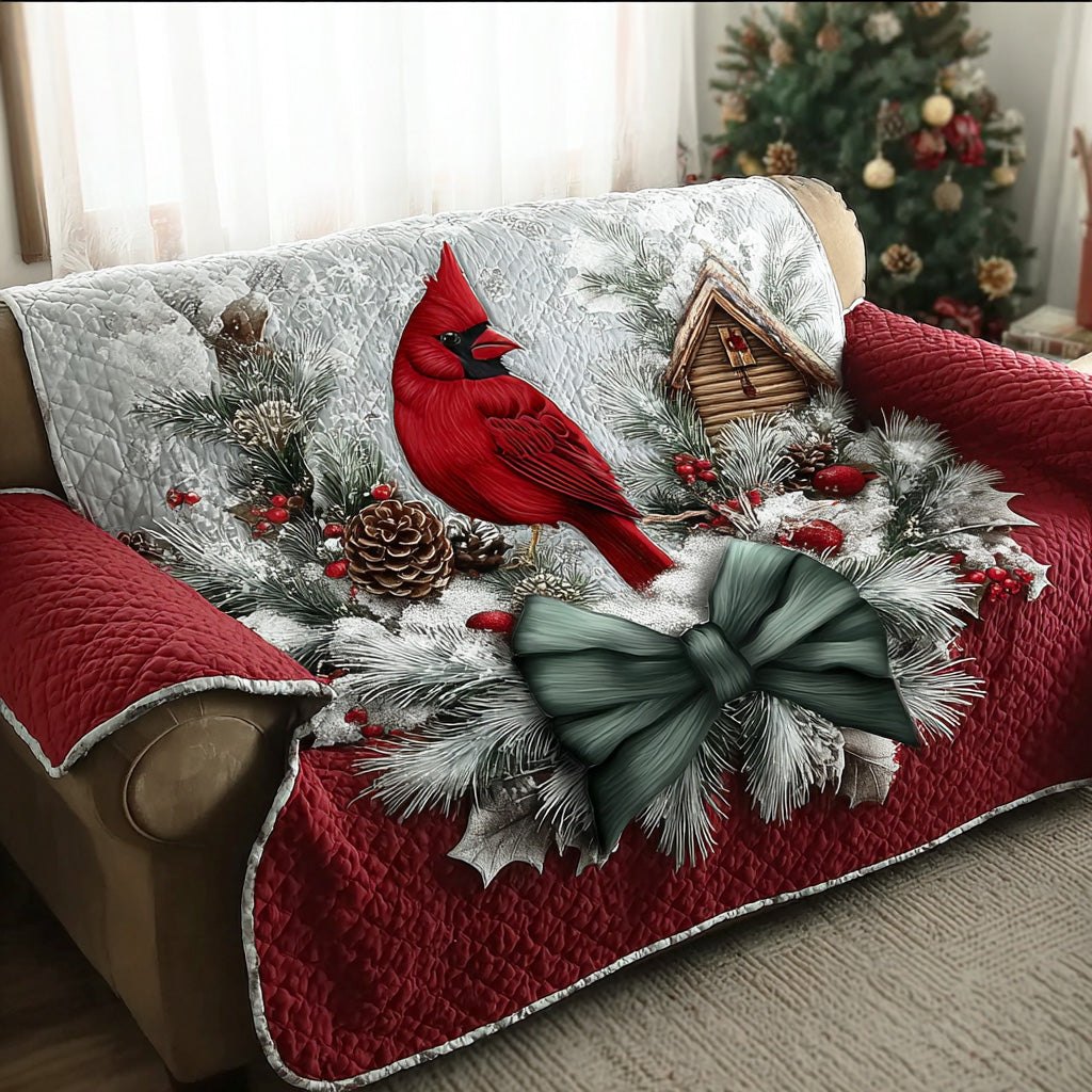 Winter Red Visitor Sofa Cover