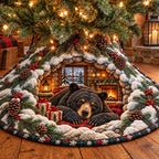 Black Bear Cabin Hearth Christmas Tree Skirt