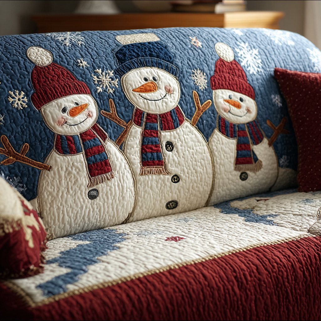 Winter Snowman Sofa Cover