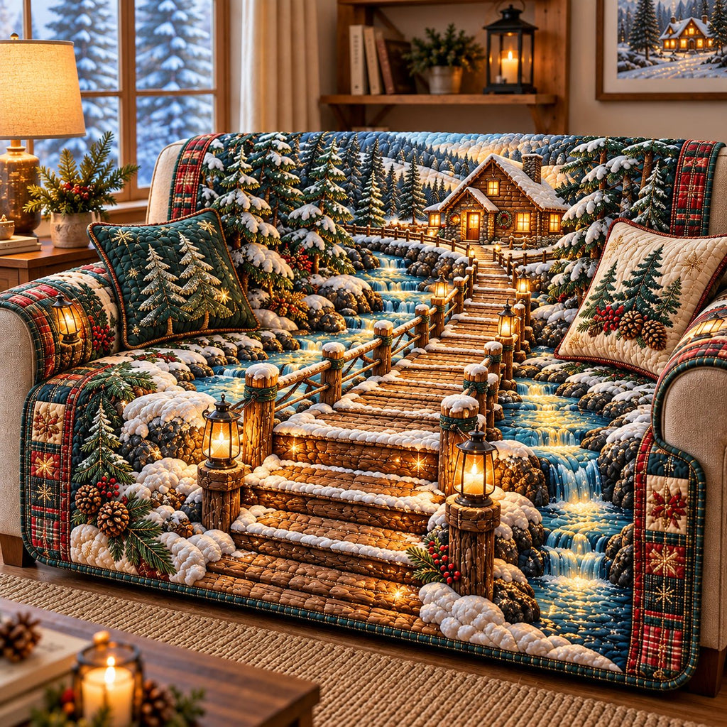 Winter Stairway Sofa Cover