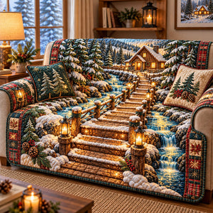 Winter Stairway Sofa Cover - Made to Order