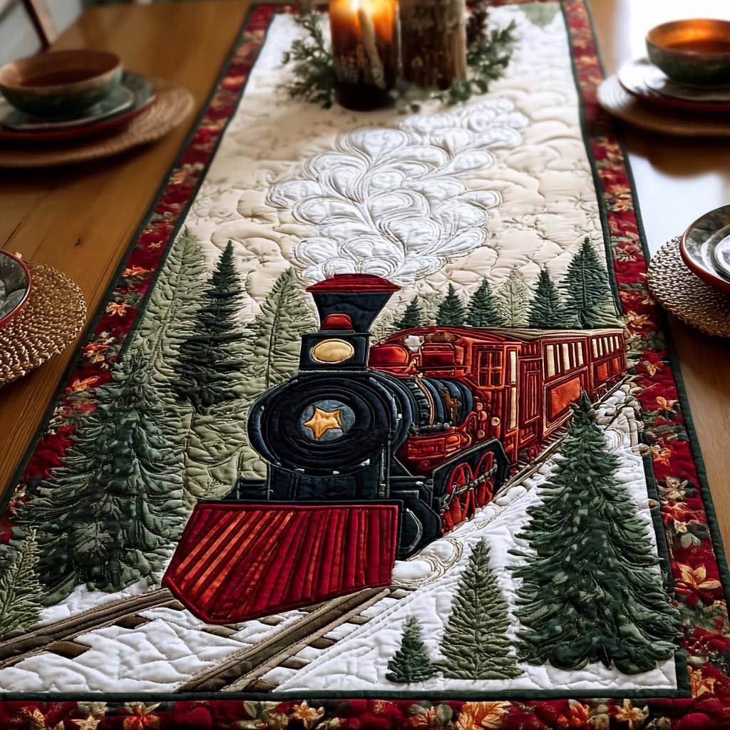 Winter Train Table Runner