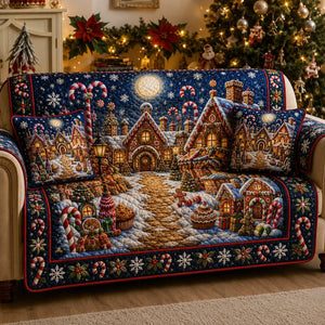 Gingerbread Village Moonlight Sofa Cover - Made to Order