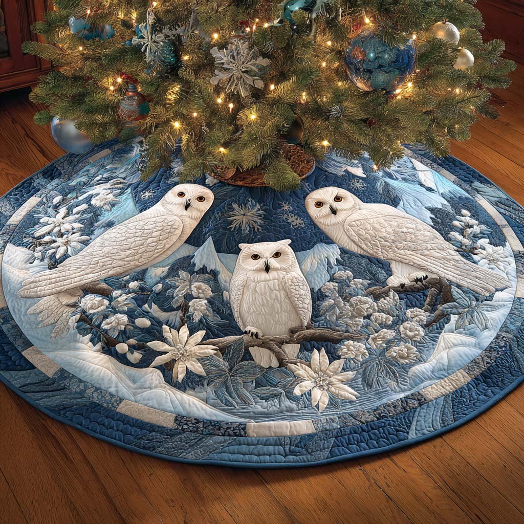 Winter Whisper Owls Christmas Tree Skirt