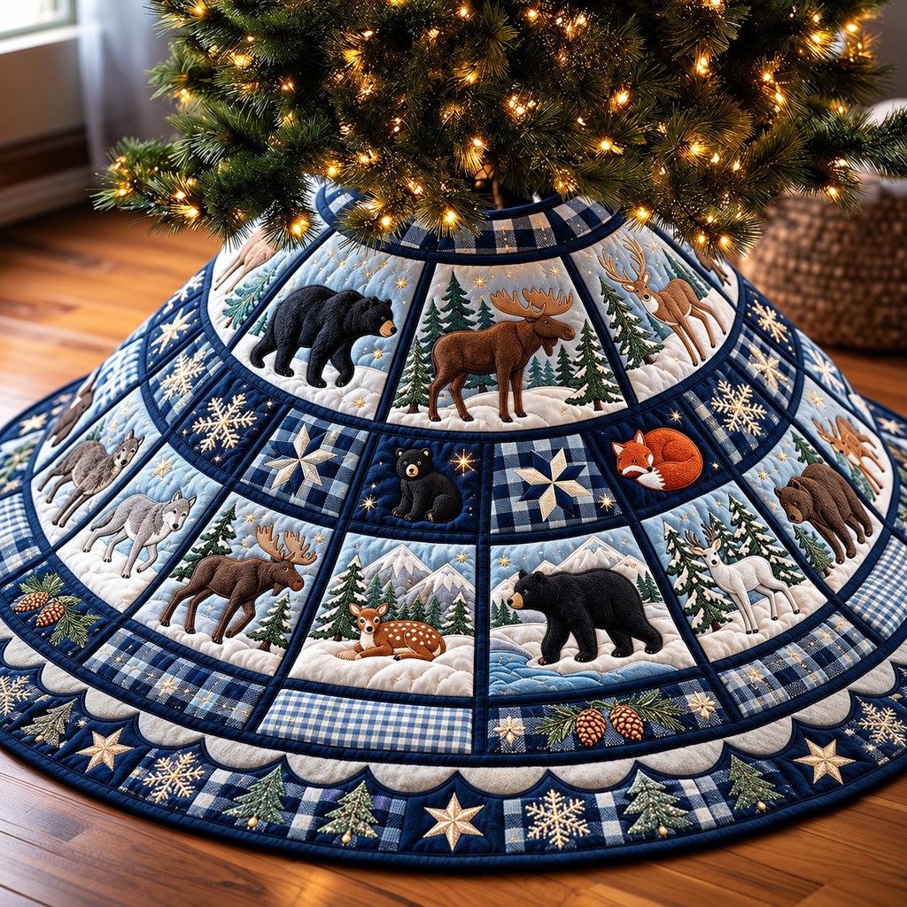 Winter Wildlife Christmas Tree Skirt