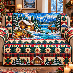 Winter Woodland Cabin Sofa Cover - Made to Order