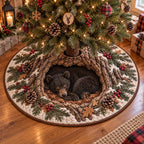 Woodland Bear Christmas Den Christmas Tree Skirt