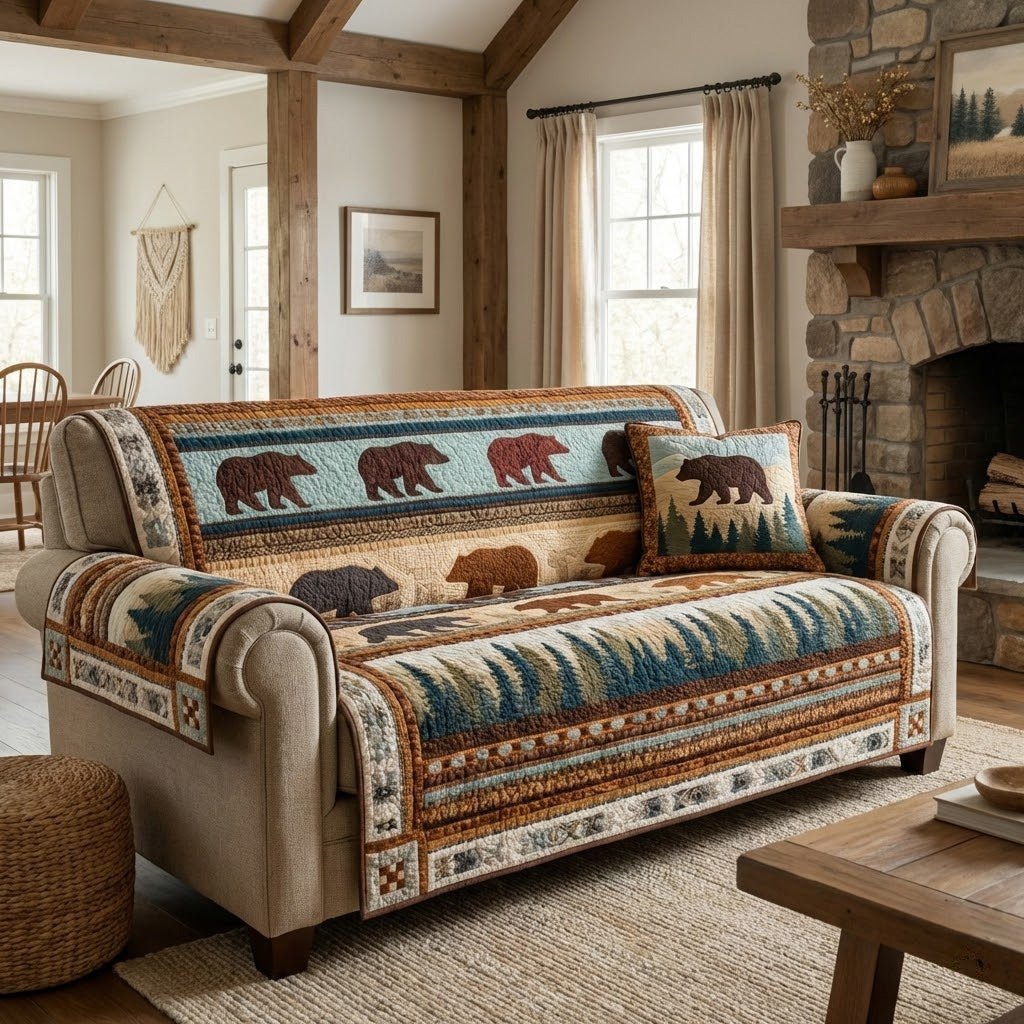 Woodland Bears Sofa Cover