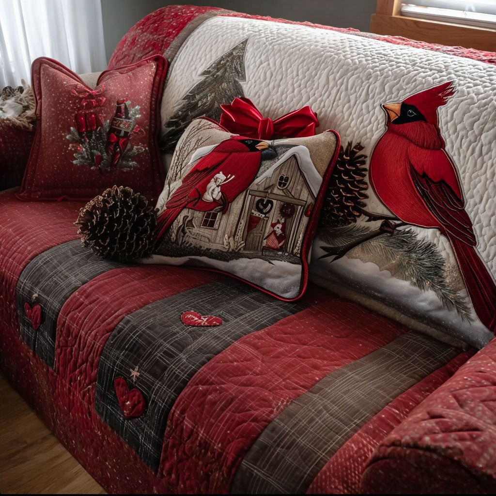 Woodland Cardinal Love Sofa Cover