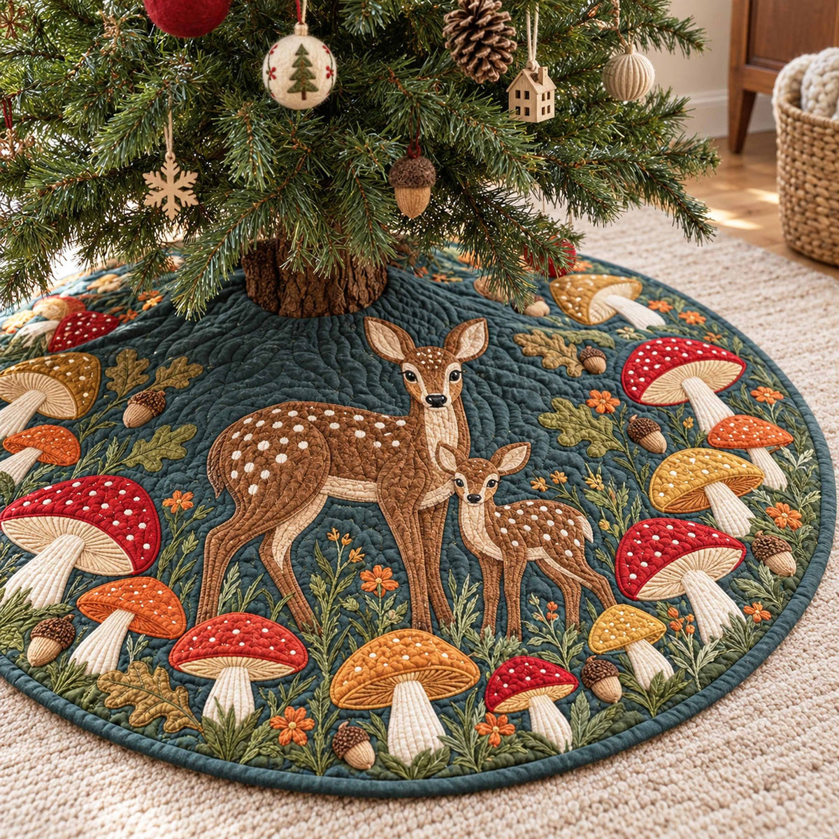 Woodland Doe Christmas Tree Skirt