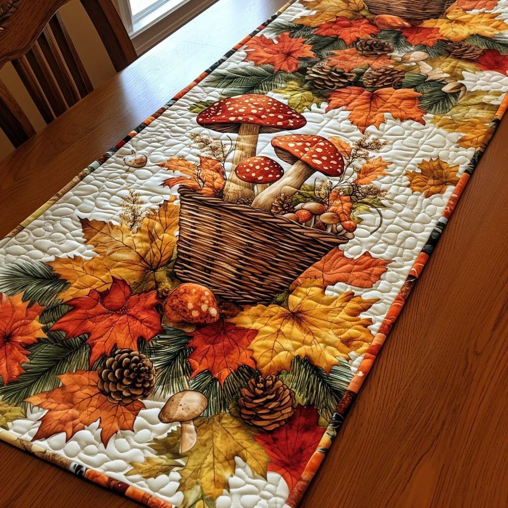 Woodland Mushroom Mingle Table Runner