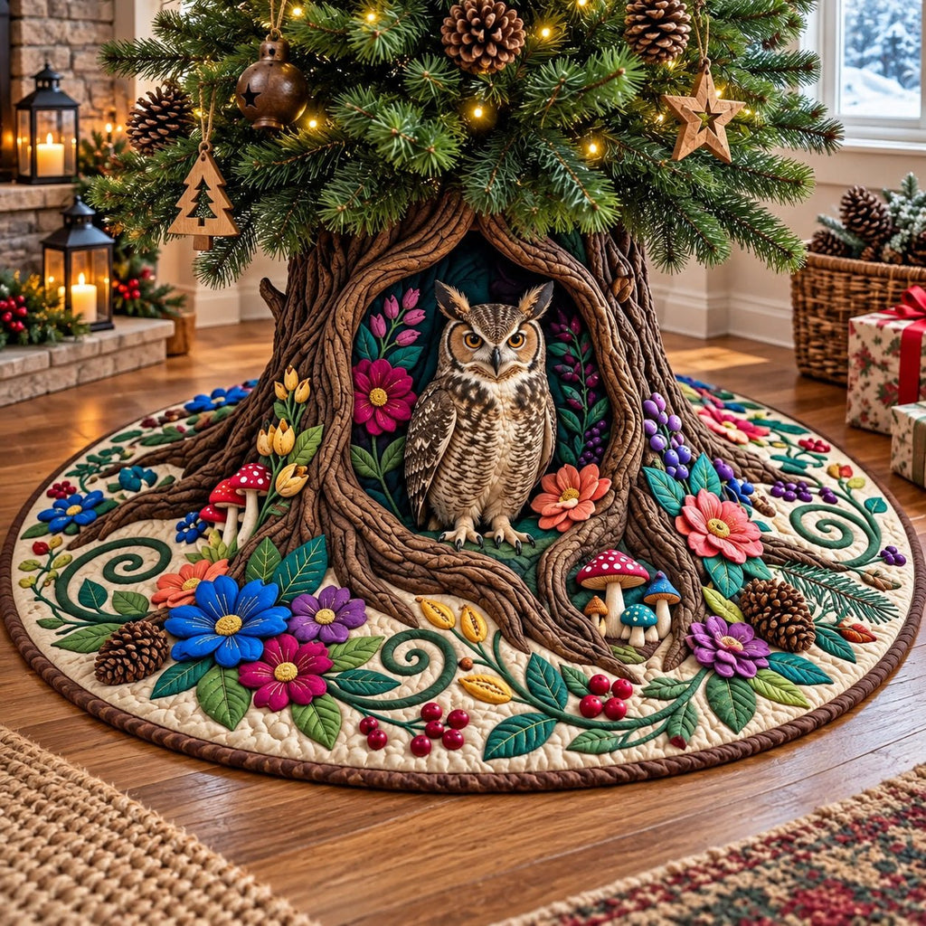 Woodland Owl Christmas Tree Skirt