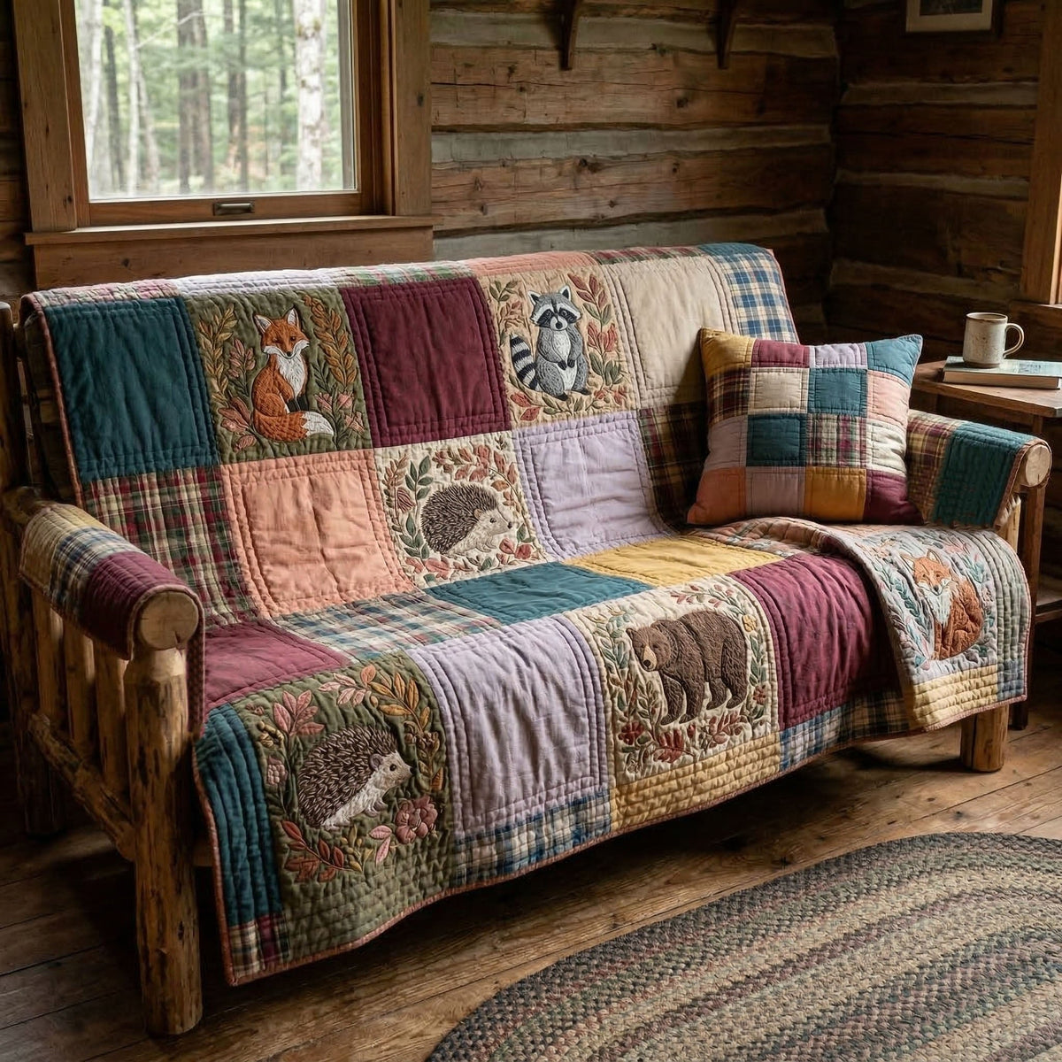 Woodland Patchwork Sofa Cover