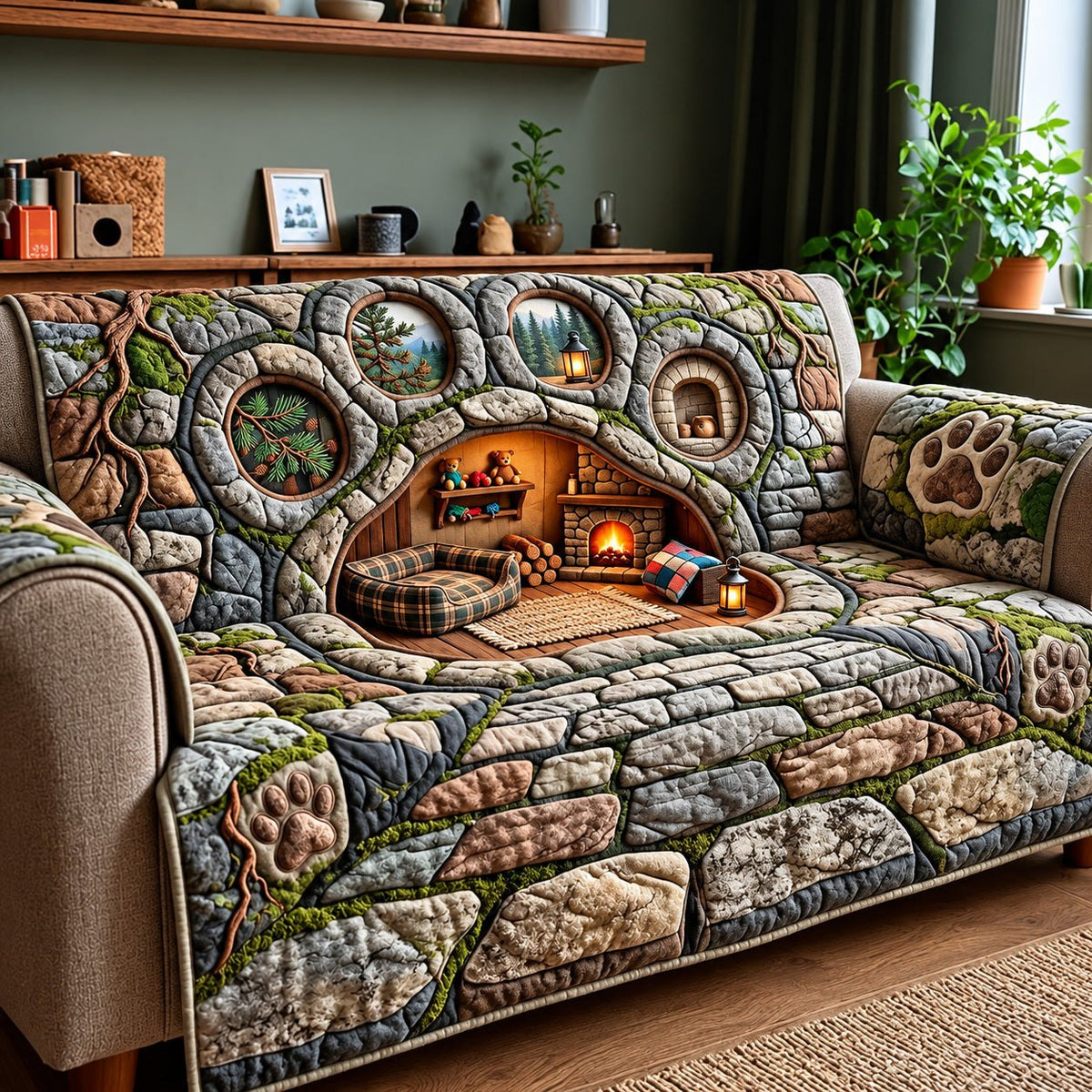 Woodland Paw Sofa Cover
