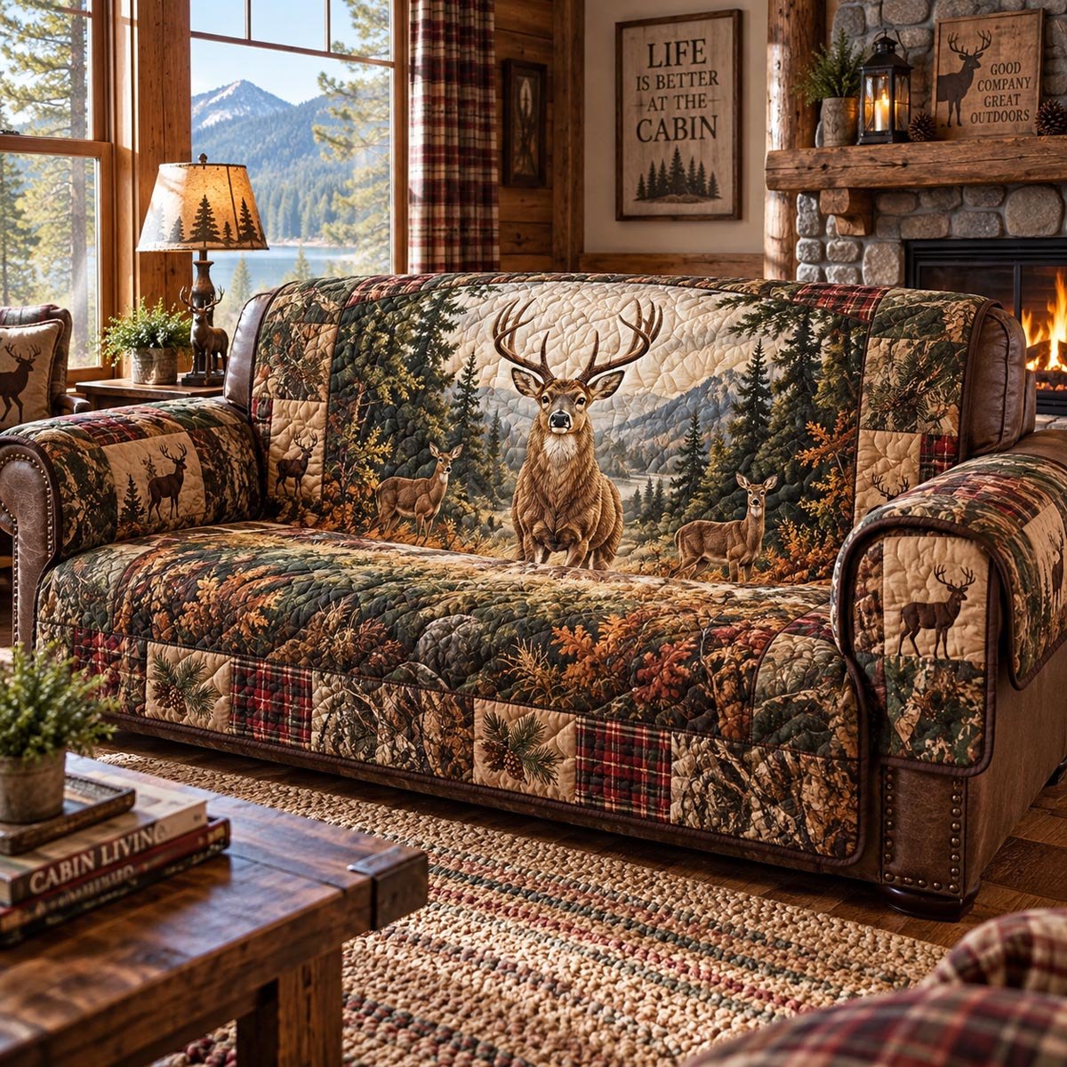 Woodland Stag Retreat Sofa Cover