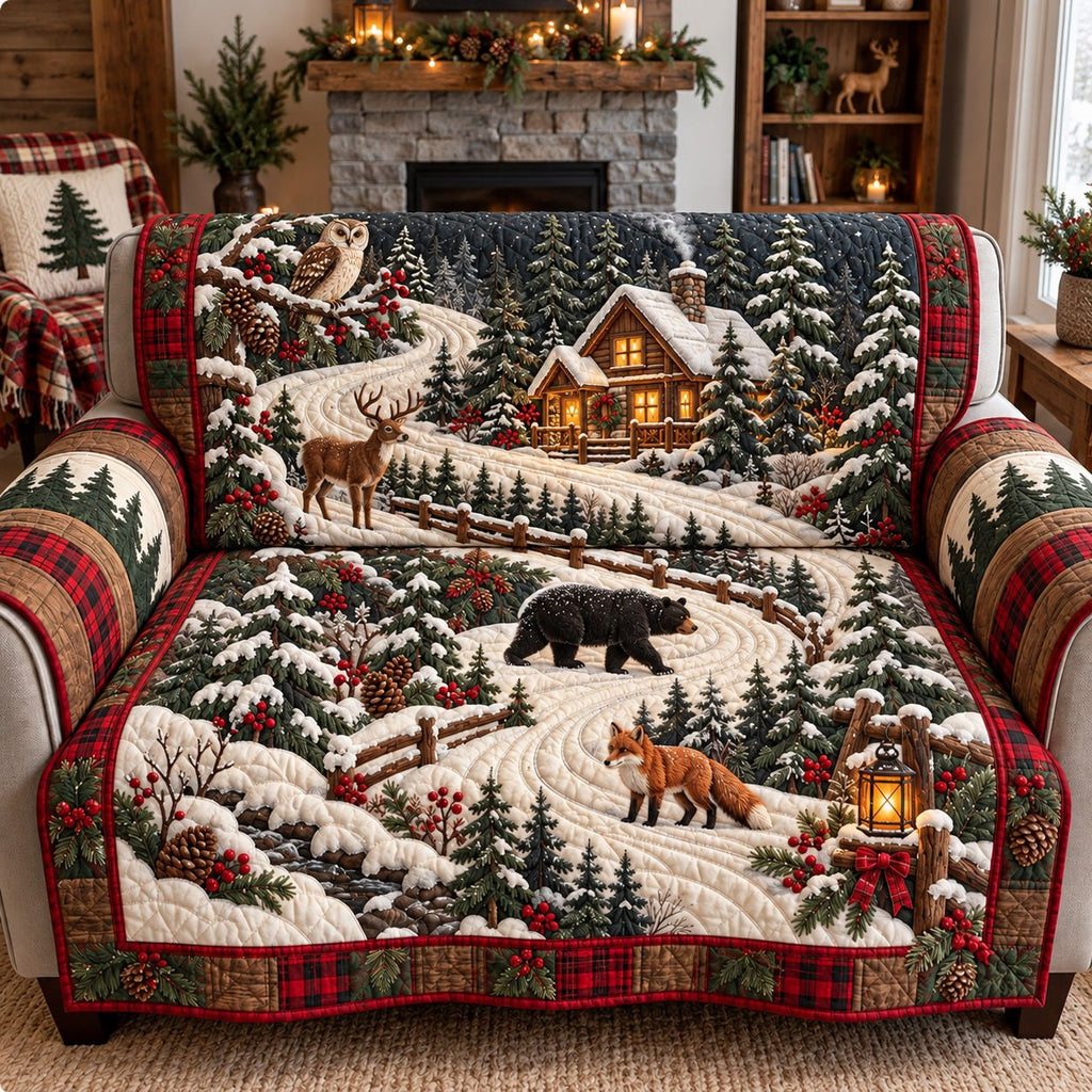 Woodland Wildlife Winter Retreat Sofa Cover
