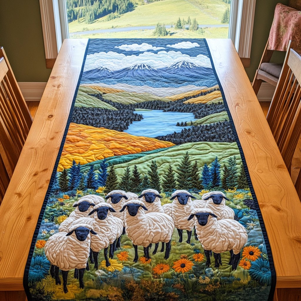 Woolly Meadows Table Runner