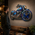 Motorcycle-shaped Custom Name Wall Clock — personalized with a custom name
