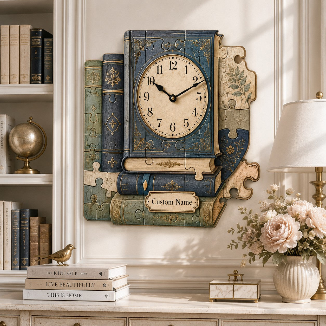 Puzzle Lover Custom Name Wall Clock — personalized with a custom name
