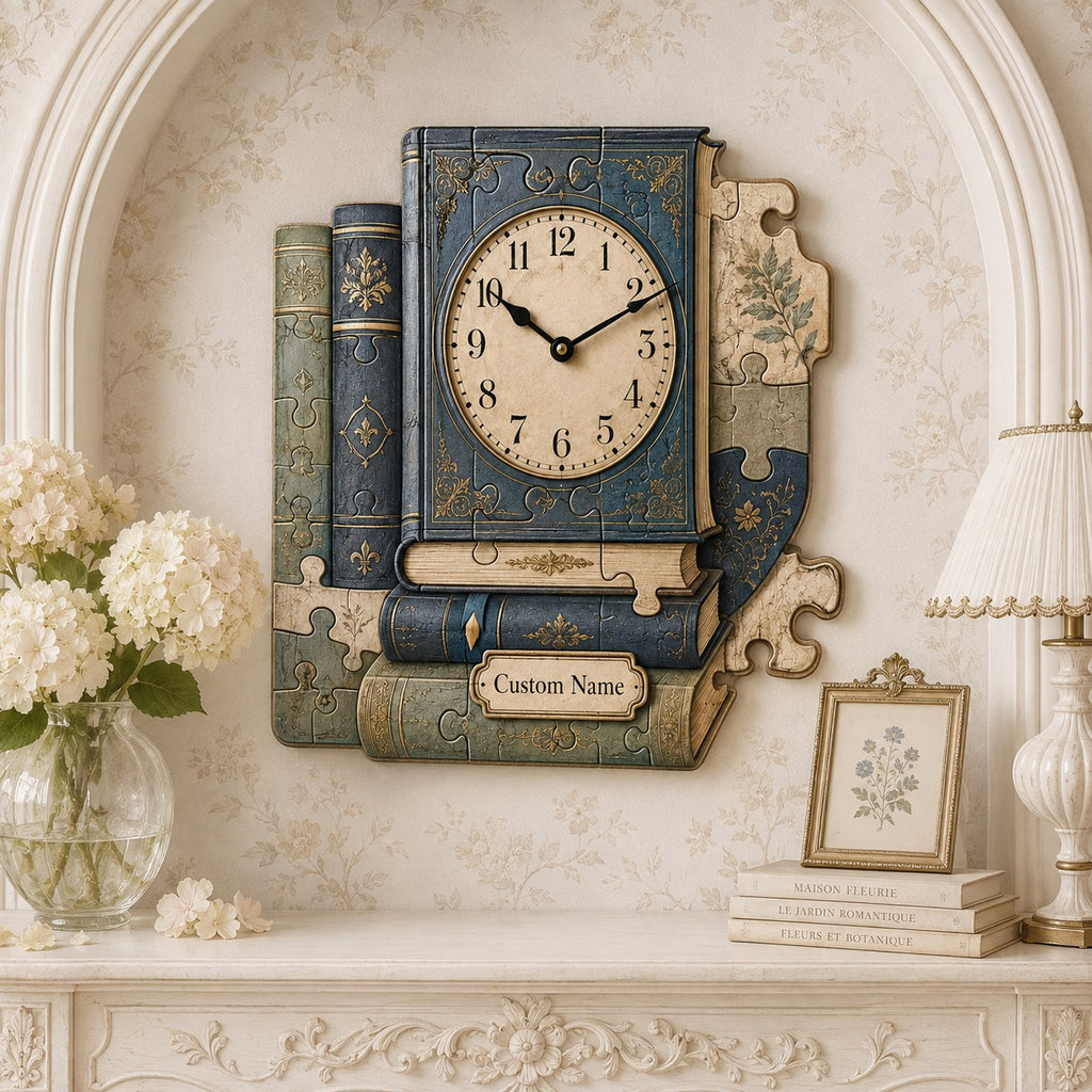Puzzle Lover Custom Name Wall Clock — personalized with a custom name