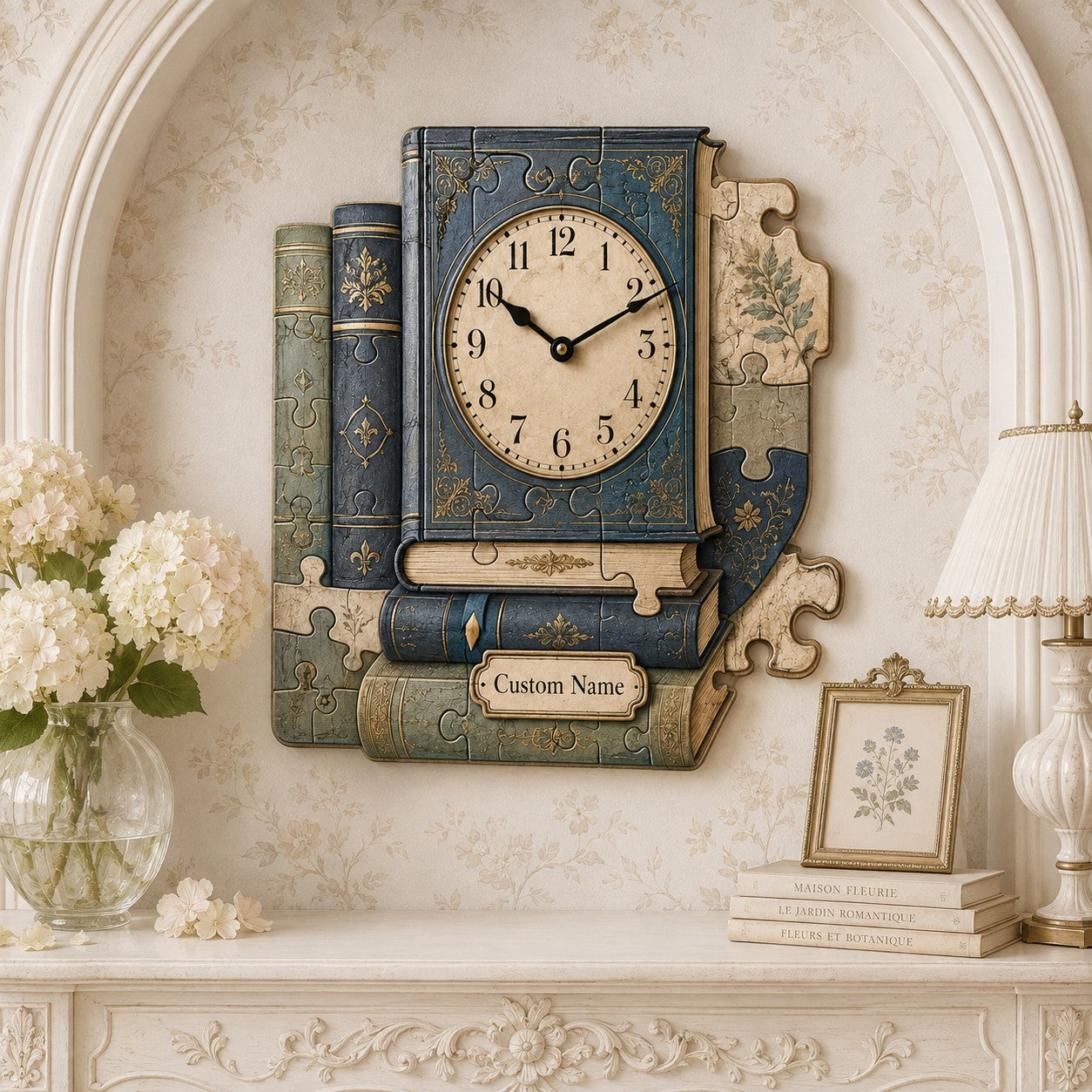 Puzzle Lover Custom Name Wall Clock — personalized with a custom name