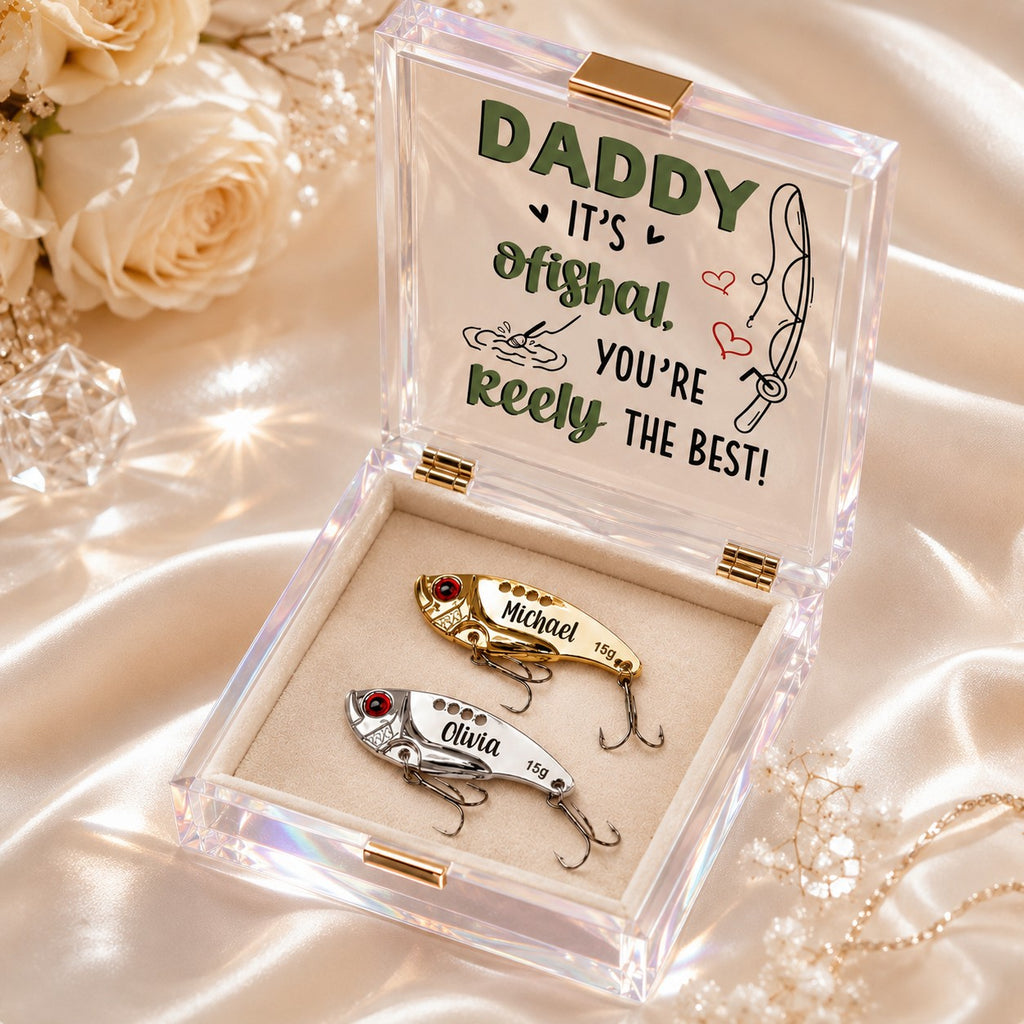 Fishing gift for dad Custom Name Wall Clock — personalized with a custom name
