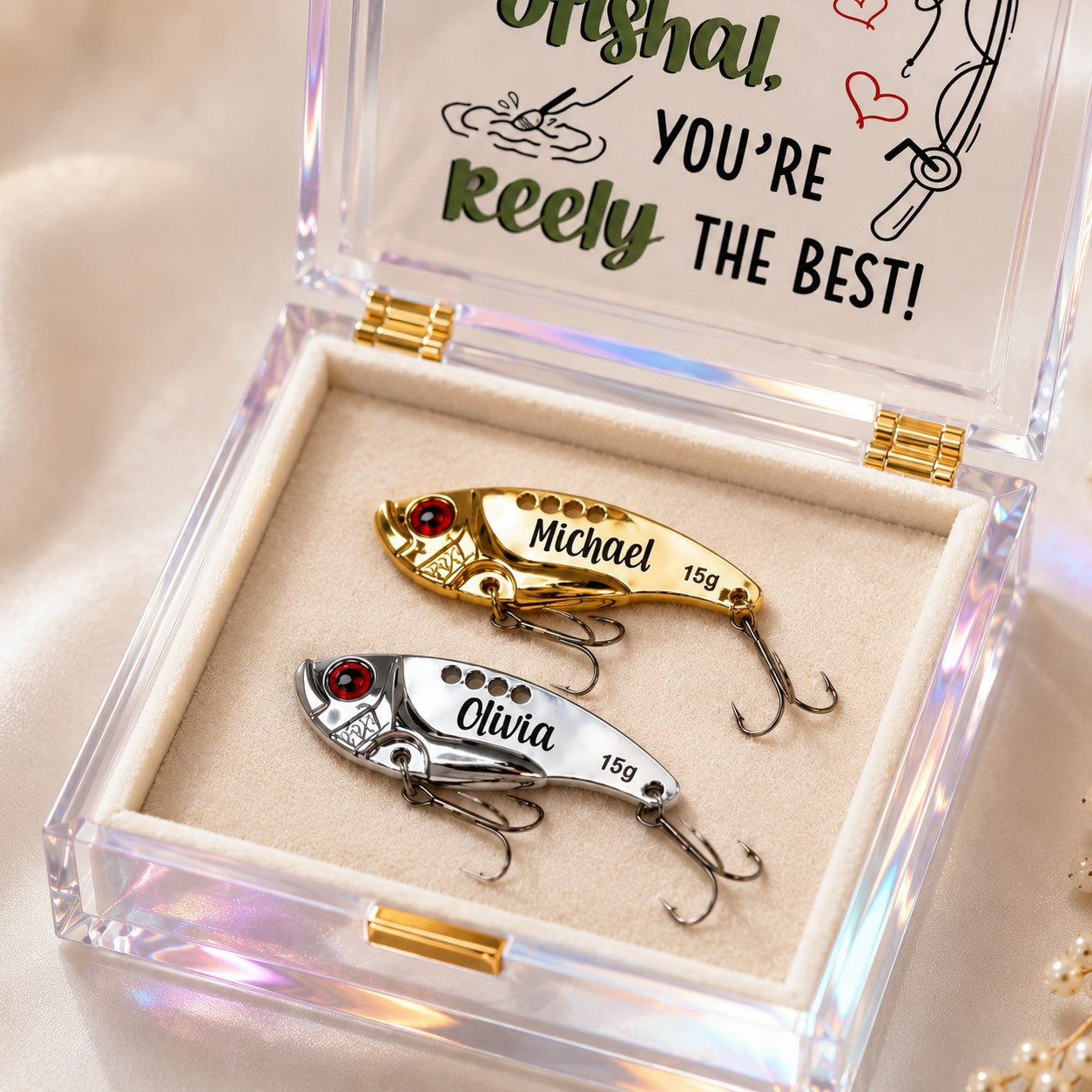 Fishing gift for dad Custom Name Wall Clock — personalized with a custom name