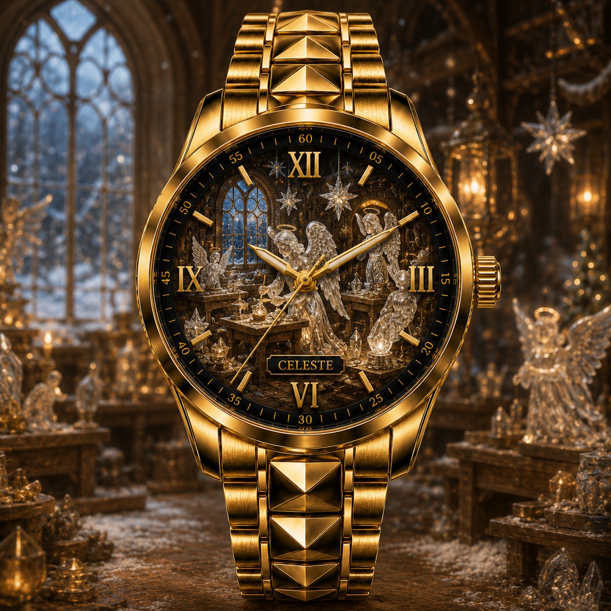 Custom Christmas Angel Workshop Watch — personalized with a custom name