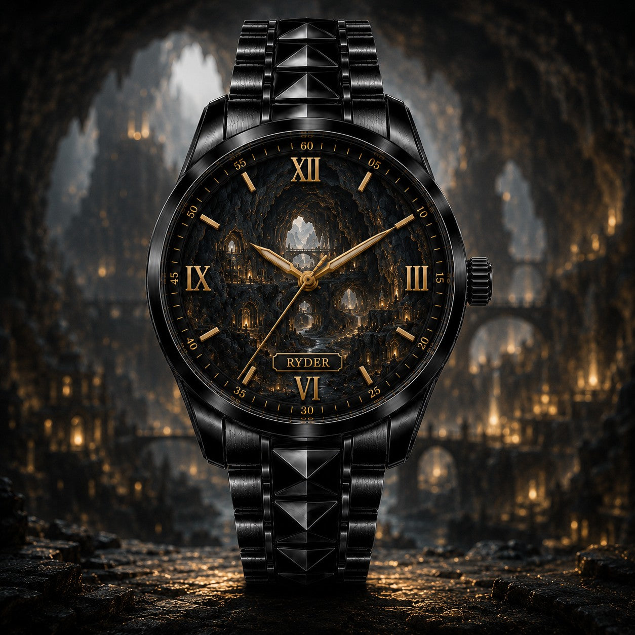 Custom Personalized Underground Cave Kingdom Watch — personalized with a custom name