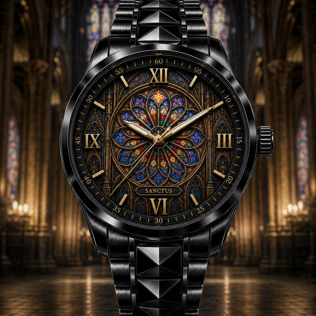 Personalized Rose Window Watch with a custom name set into the design