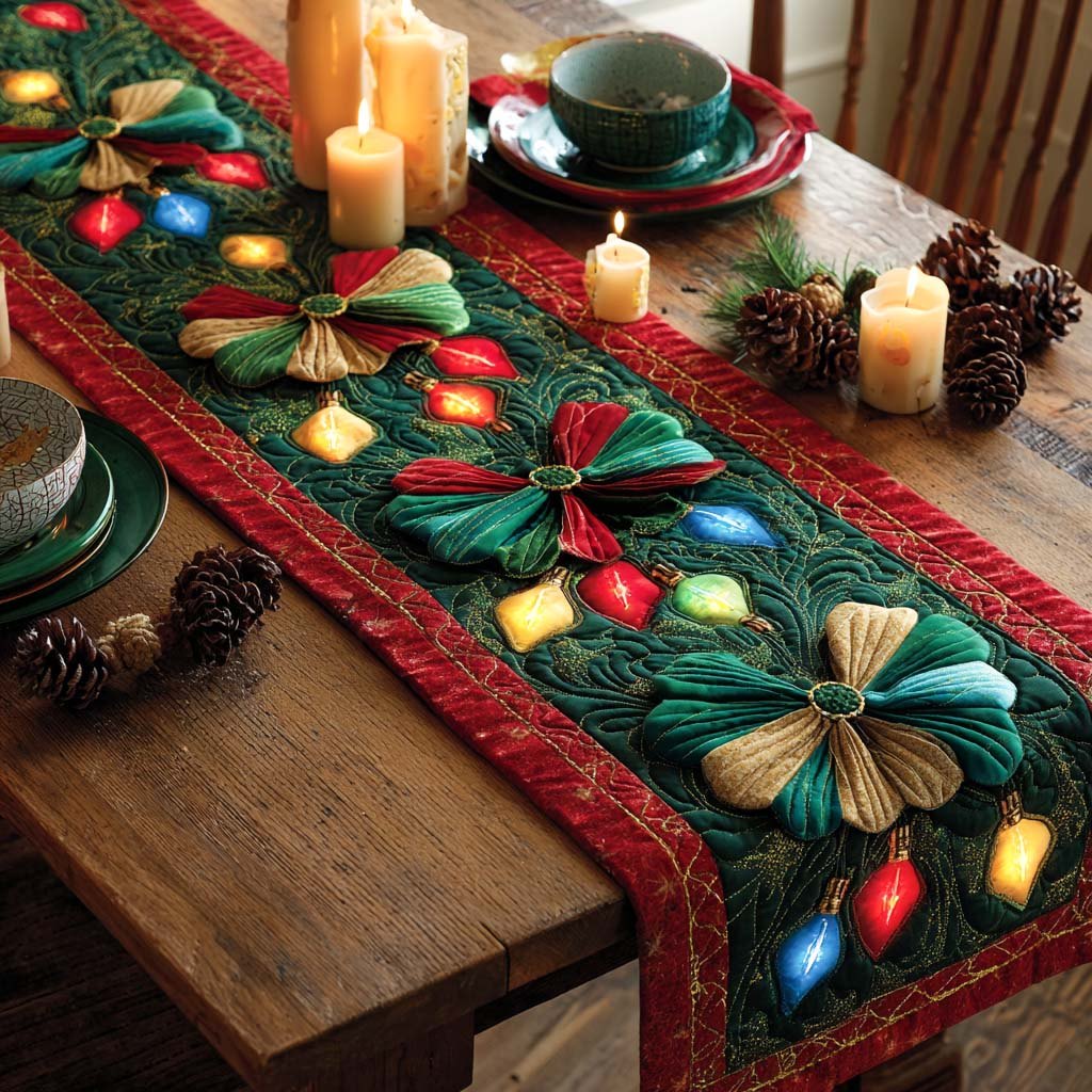Xmas Lights Table Runner