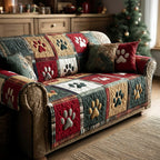 Xmas Paw Sofa Cover