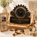 Personalized Industrial Gear Custom Name Wall Clock — personalized with a custom name
